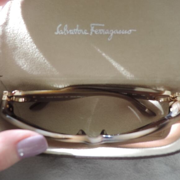 Salvatore Ferragamo Tortoise Shell Framed Sunglasses With Case - Picture 6 of 8